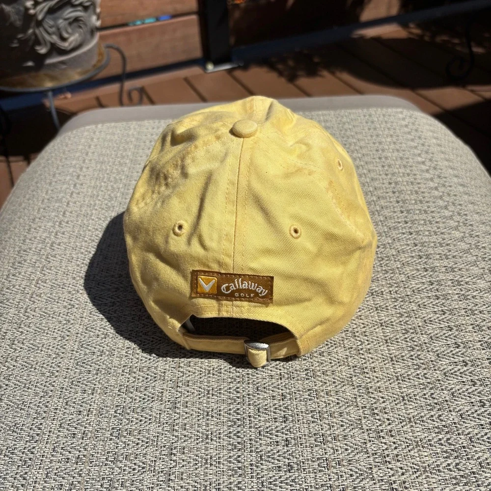 Callaway Golf Hat Unisex OSFA Yellow Good Used Condition Embroidered Logo Cap